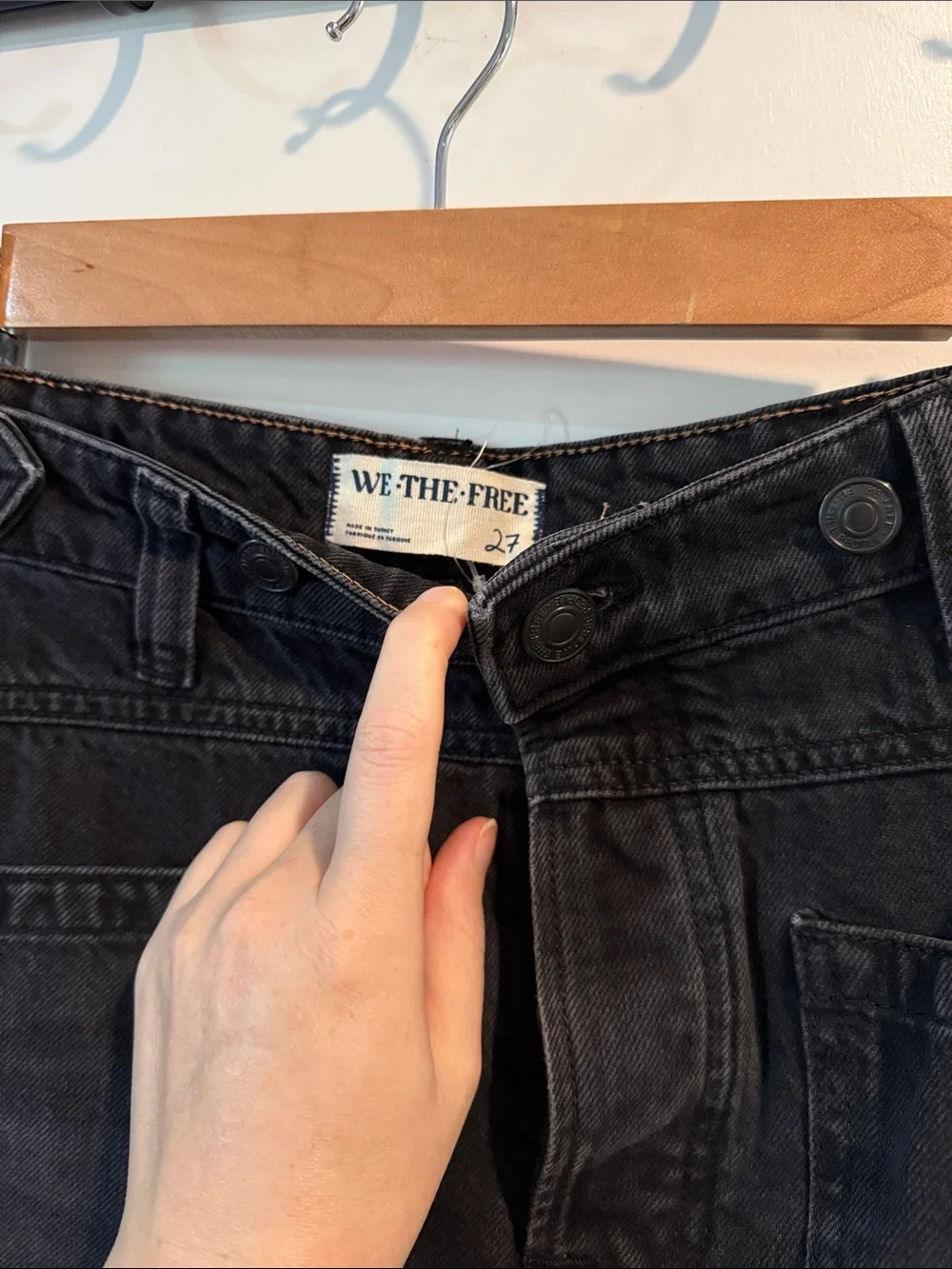 Free People Palmer Black Wide Leg Jeans